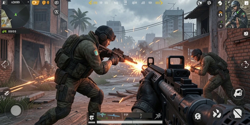 Gameplay intens ADI99 dengan grafis menakjubkan.