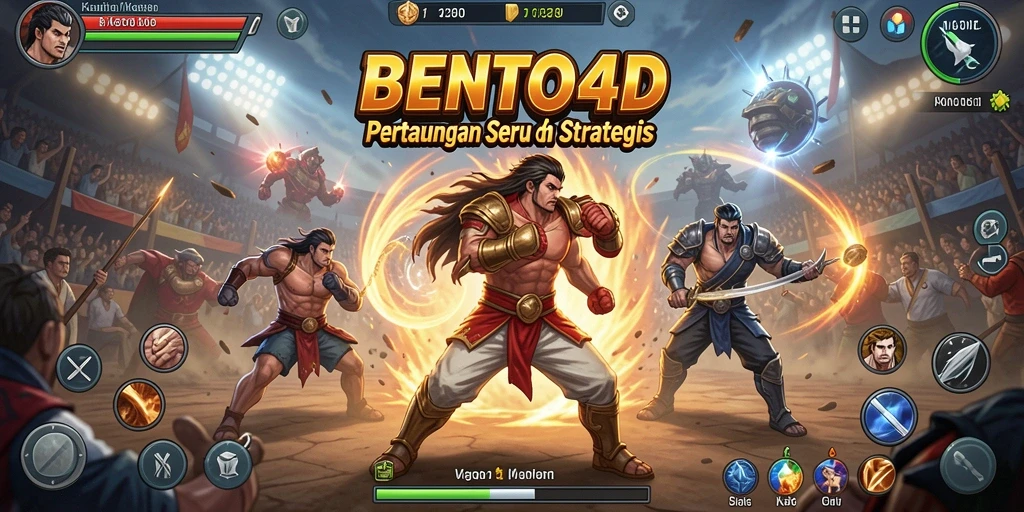 Gambaran gameplay BENTO4D yang mendebarkan saat pertarungan berlangsung.