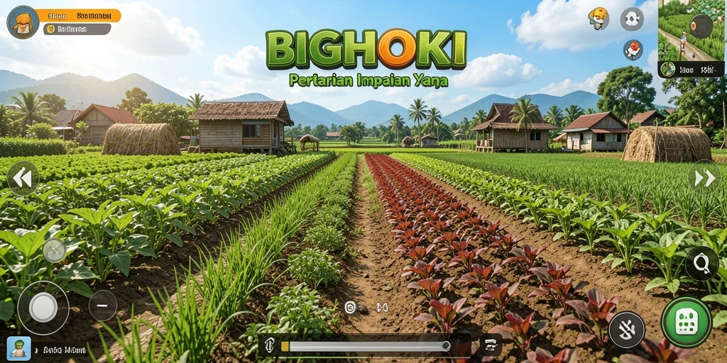 Gameplay BIGHOKI yang seru dan interaktif dalam bertani.