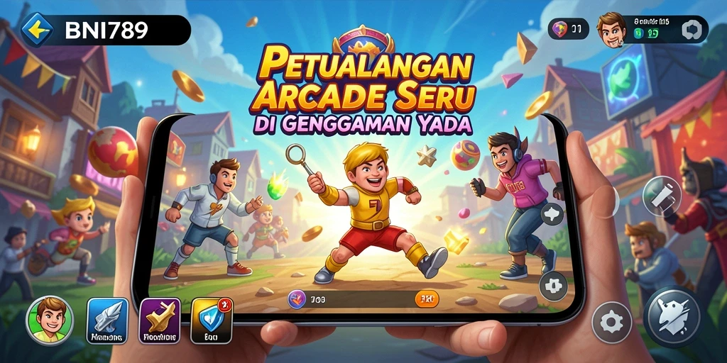 Tangkapan layar game BNI789 menunjukkan aksi gameplay Arcade yang intens.