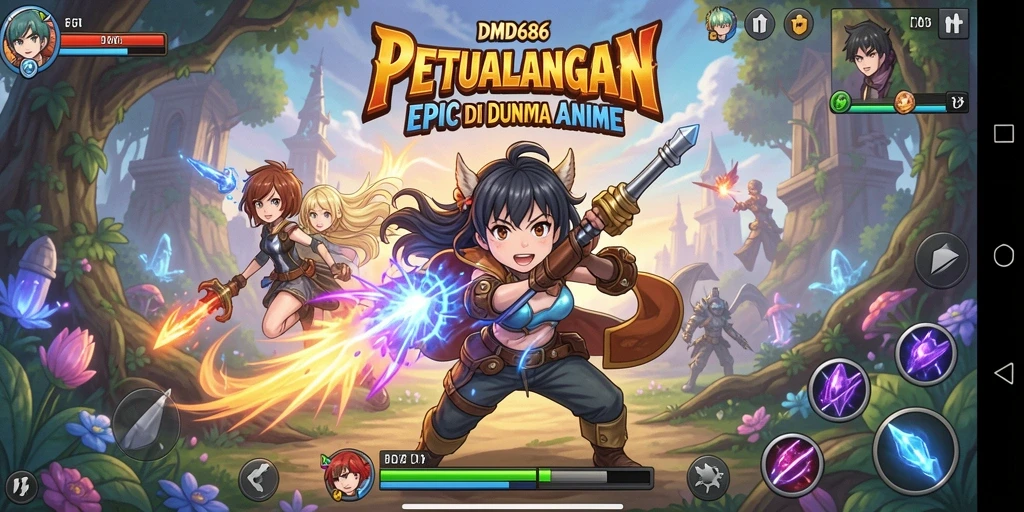 Tangkapan layar DMD686 menampilkan aksi seru dalam dunia Anime.