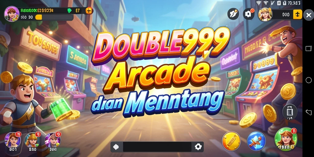 Screenshot utama menunjukkan gameplay seru dari DOUBLE999 di arena arcade.
