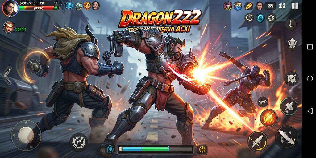Screenshot gameplay <strong>DRAGON222</strong> menunjukkan aksi pertarungan yang intens dan menegangkan.