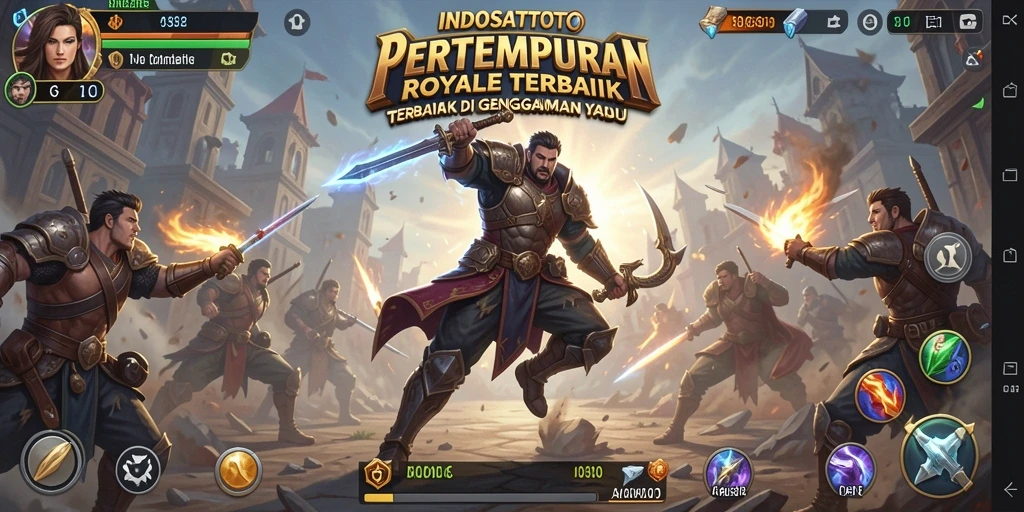 Screenshot gameplay INDOSATTOTO dengan momen pertempuran Battle Royale yang intens.