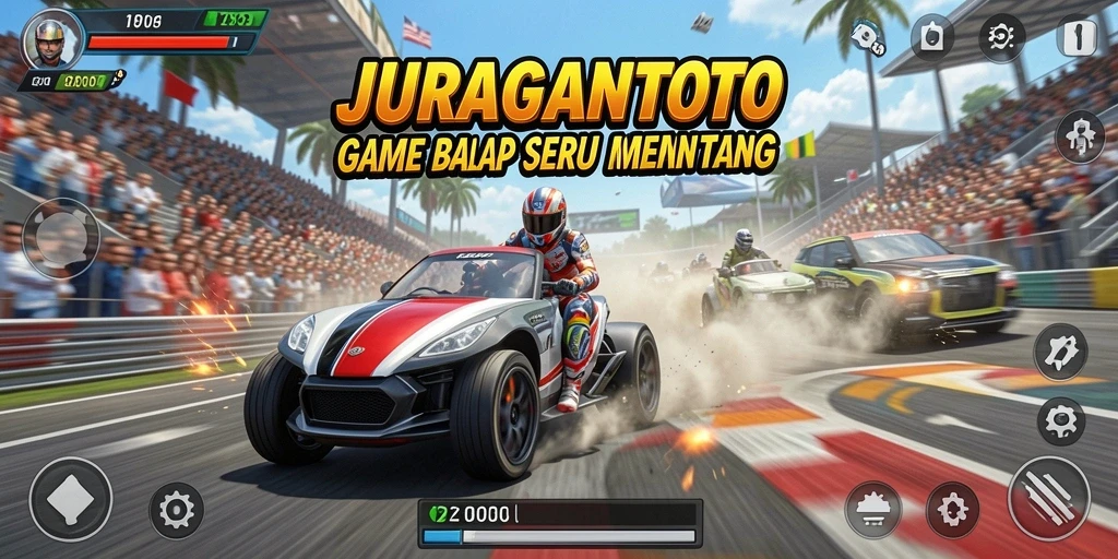 Gameplay menegangkan dari balapan di JURAGANTOTO yang penuh aksi.