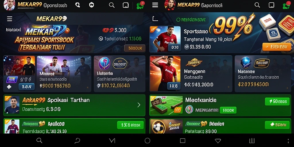 Tampilan gameplay Sportsbook yang menarik di MEKAR99.
