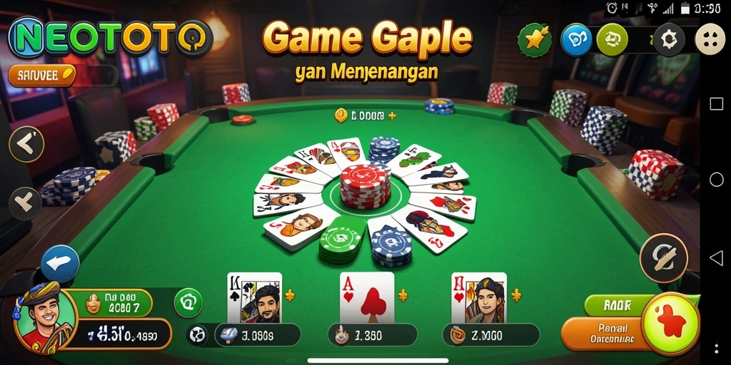 Screenshot gameplay NEOTOTO yang menampilkan suasana Gaple.