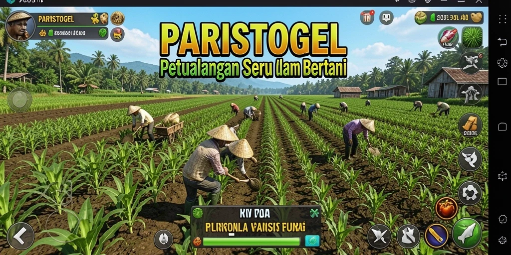 Tampilan gameplay menarik di dunia pertanian PARISTOGEL.