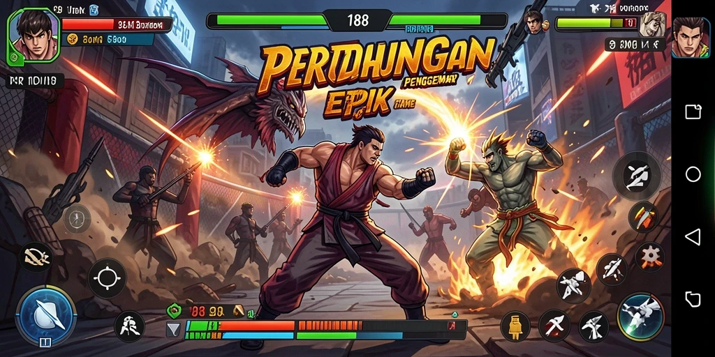 Gameplay seru di PRADA188 dengan karakter bertarung melawan satu sama lain.