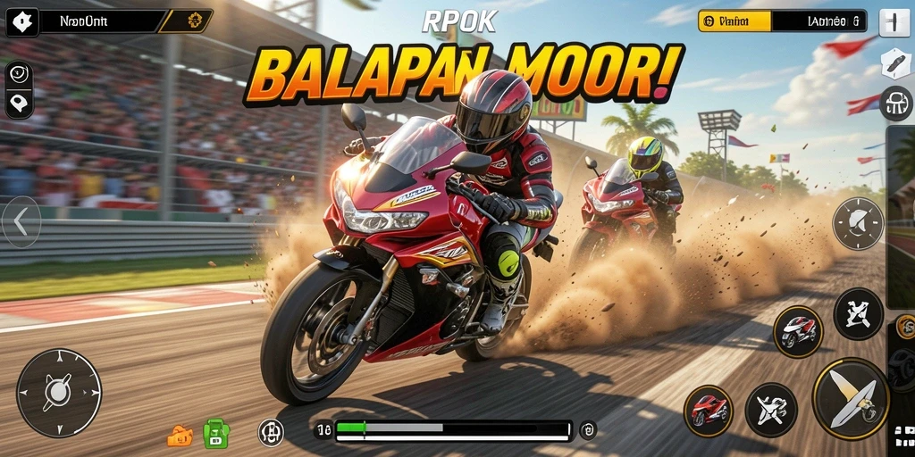 Gameplay seru dengan grafik balapan motor yang menakjubkan.