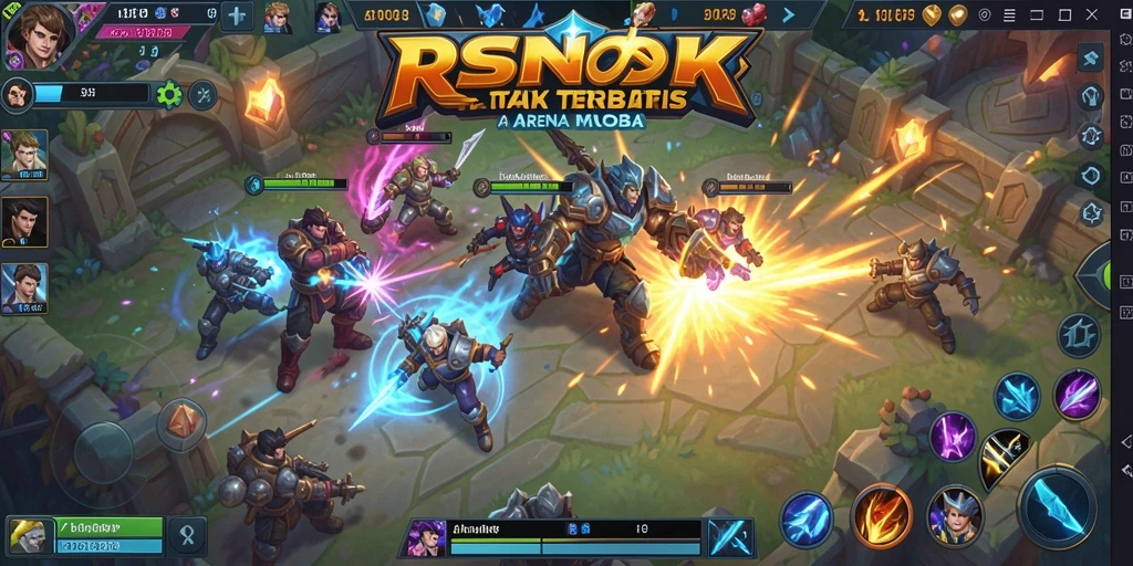 Tangkapan layar gameplay yang menampilkan pertarungan seru di arena MOBA.