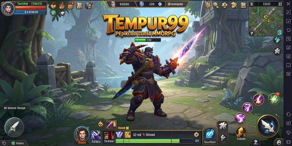 Gameplay TEMPUR99 yang penuh aksi dan strategi dalam dunia fantasi.