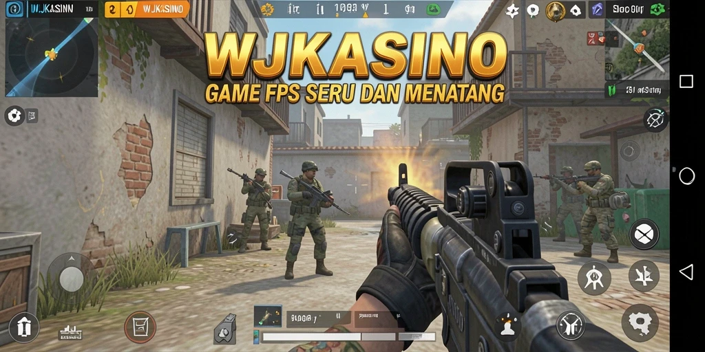 Screenshot menampilkan aksi seru dalam permainan FPS WJKASINO.